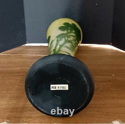 Antique French Art Nouveau LA ROCHERE Cameo Glass Vase, 13.75 high