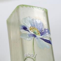 Antique French Art Nouveau Legras glass Vase enamelled Poppies