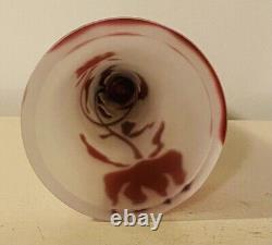 Antique French Art Nouveau Signed Cameo Art Glass Vase Iris Flowers