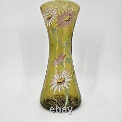 Antique French Art Nouveau Vase with Marguerites Attrib to Legras Circa 1910