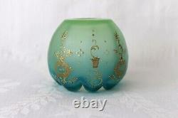 Antique French Art Nouveau opalescent uranium glass vase 1870-1890
