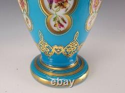 Antique French Baccarat Elegant Overlay Blue to White Opaline Cutback Glass Vase