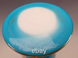 Antique French Baccarat Elegant Overlay Blue to White Opaline Cutback Glass Vase