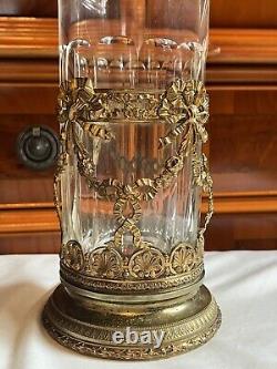 Antique French Baccarat Empire Cut Crystal Ormolu Trumpet Vase WithBronze Base. 11