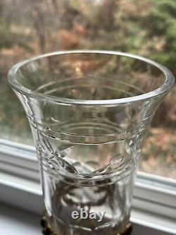 Antique French Baccarat Empire Cut Crystal Ormolu Trumpet Vase WithBronze Base. 11