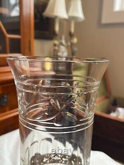 Antique French Baccarat Empire Cut Crystal Ormolu Trumpet Vase WithBronze Base. 11