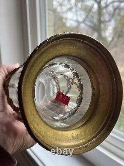 Antique French Baccarat Empire Cut Crystal Ormolu Trumpet Vase WithBronze Base. 11