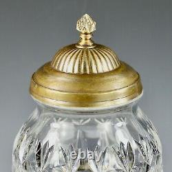 Antique French Baccarat clear crystal Urn Vase on gilt bronze Dolphins base