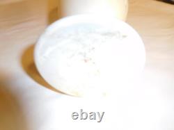 Antique French Beige Opaline Glass TALL 14 Child Praying to God Portrait Vase
