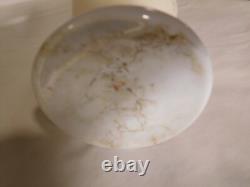 Antique French Beige Opaline Glass TALL 14 Child Praying to God Portrait Vase