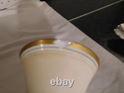 Antique French Beige Opaline Glass TALL 14 Child Praying to God Portrait Vase