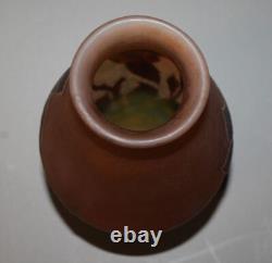 Antique French Cameo Art Glass Vase Mueller Freres Luneville