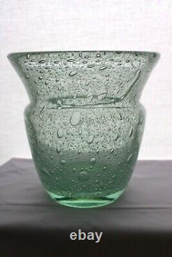 Antique French Daum Nancy bubble Art glass vase 1920-1940
