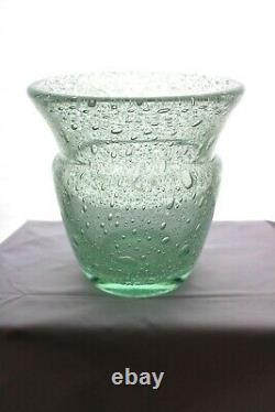 Antique French Daum Nancy bubble Art glass vase 1920-1940
