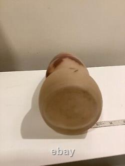 Antique French Ely Enameled Art Glass Vase. Art Nouveau. 8.5. Signed