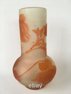 Antique French Emile Gallé Authentic Glass Vase Flowers Decoration Early 20th C
