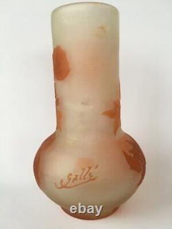 Antique French Emile Gallé Authentic Glass Vase Flowers Decoration Early 20th C