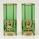 Antique French Gilt Bronze Glass Vases PAIR Ormolu Empire Neoclassical Nymphs