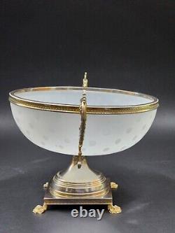 Antique French Glass & Gilt Bronze Bowl