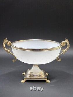 Antique French Glass & Gilt Bronze Bowl