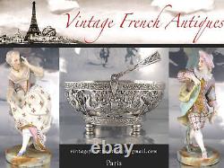 Antique French Glass Vase Mediterranean Seascape Sailboat Tree Signed Jem 1920's