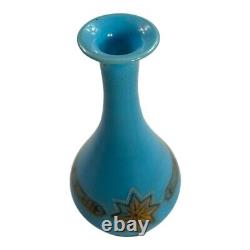 Antique French Gold Gilt Blue Opaline Glass Vase