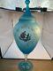 Antique French Hand-Blown Vase (Blue) Opaline glass urn