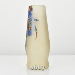 Antique French Legras Montjoye Floral Enameled Art Glass Vase Art Nouveau