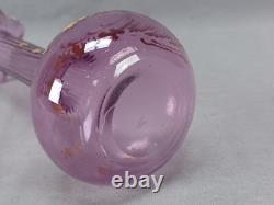 Antique French Legras Raised Gold Floral Scrollwork Purple Glass Vase