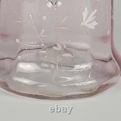 Antique French Legras Vase Rubina Cranberry Glass Hand Painted Enamel Dogwood