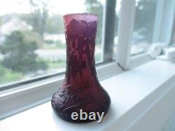 Antique French Michel de Nancy Miniature Purple Glass Vase