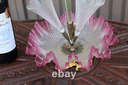 Antique French Murano glass vase centerpiece multi color rare