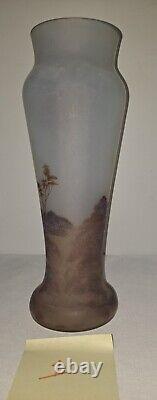 Antique French Opalescent Glass Vase Lagras Stlyle Ca 1900