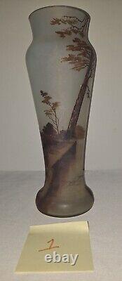 Antique French Opalescent Glass Vase Lagras Stlyle Ca 1900