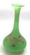 Antique French Opaline Glass Vase/Perfume Bottle Green Uranium Enameled