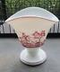 Antique French Opaline Glass Vase White w Red Hunting Scenes