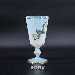 Antique French Opaline Glass Vase or Goblet White Hand-Painted'Bulle de savon