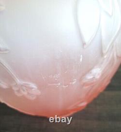 Antique French Pink Frosted Satin Glass Art Deco Vase 12 Art Nouveau Large