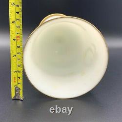 Antique French Portieux Vallerysthal Milk Opaque Glass Goblet Celery Vase Ribbon