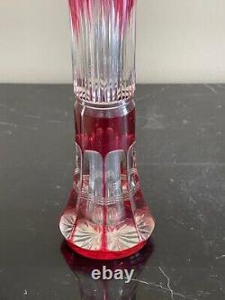 Antique French Red Cased Cut Glass Vase