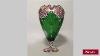 Antique French Victorian Green Glass Bulbous Shaped Vase