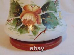 Antique French Victorian White Opaline Milk Bristol Glass Portrait Vase 12