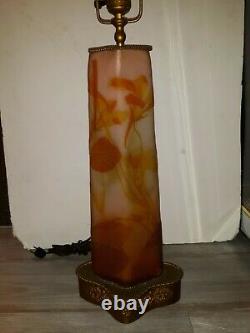 Antique Galle Cameo Art Glass Vase Mounted As Lamp French Art Nouveau