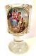 Antique Heavy Austria Vienna Hand Painted Crystal Glass Goblet Ladies and Cupid