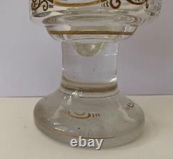 Antique Heavy Austria Vienna Hand Painted Crystal Glass Goblet Ladies and Cupid