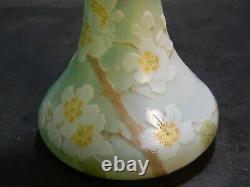 Antique LeGras Gilded French Cameo Art Nouveau Vase 10 x4.25x 4.25 Excellent