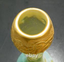 Antique LeGras Gilded French Cameo Art Nouveau Vase 10 x4.25x 4.25 Excellent