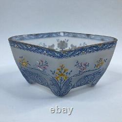 Antique Legras French Art Glass Enameled Four-Footed Bowl/Jardiniere