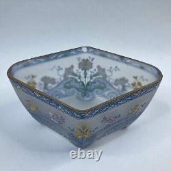 Antique Legras French Art Glass Enameled Four-Footed Bowl/Jardiniere