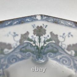 Antique Legras French Art Glass Enameled Four-Footed Bowl/Jardiniere